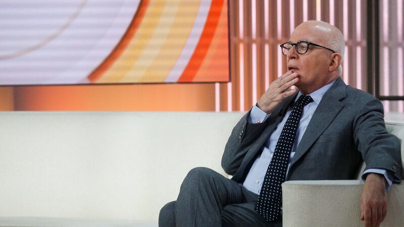 Author Michael Wolff is seen on the set of NBC’s ‘Today’ show prior to an interview about his book ‘Fire and Fury: Inside the Trump White House’ on Friday.  Photograph: Brendan McDermid/Reuters