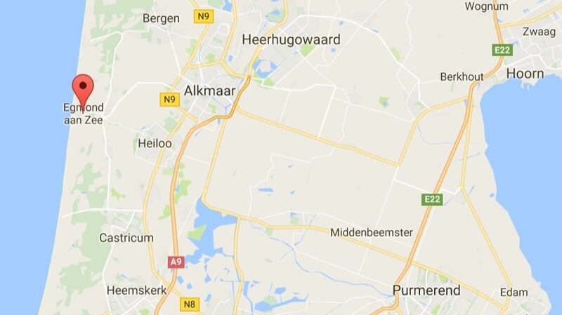 An Irishman has died after drowning off the coast of the Netherlands. Map via Google Maps