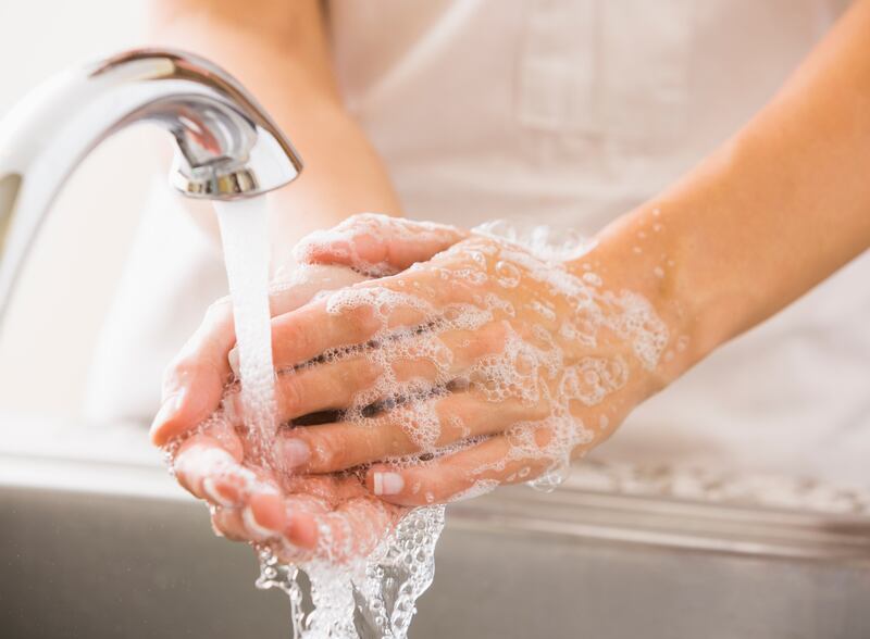 Experts suggest using soap-free hand wash to avoid dry skin and itchiness. Photograph: Getty Images