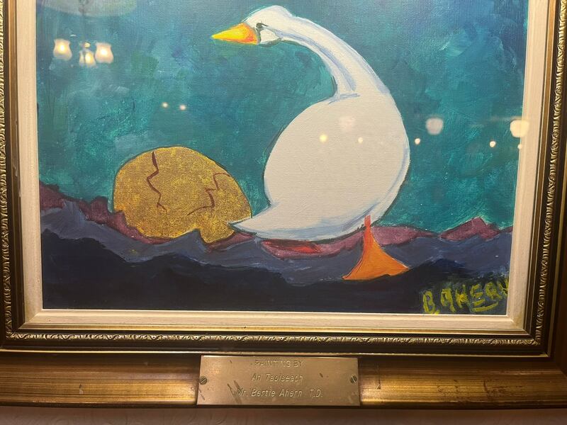 Picture of the goose that laid the golden egg, signed by Bertie Ahern