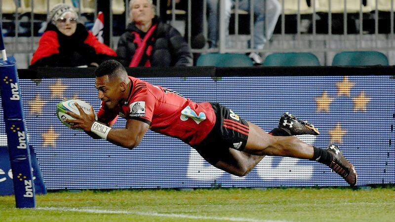 Sevu Reece in action for the  Canterbury Crusaders during the Super Rugby semi-finals. Photograph: Marty Melville/AFP/Getty