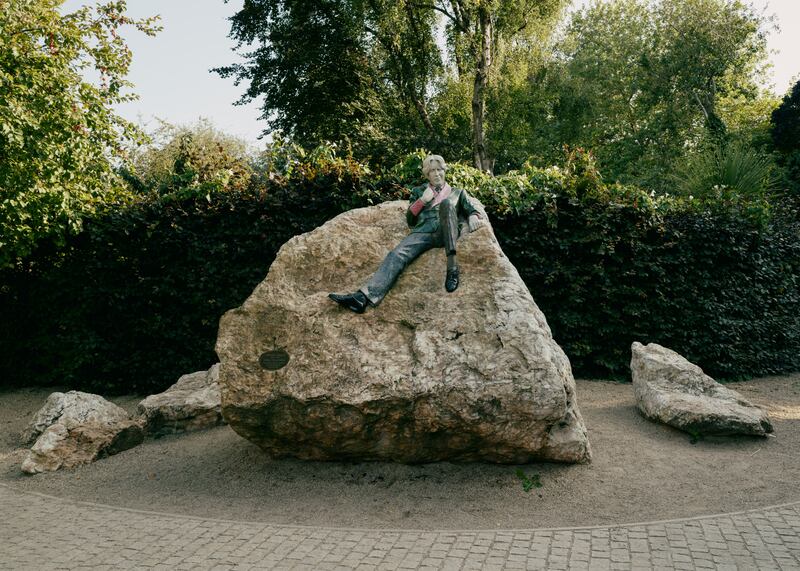 A statue of the late 19th-century writer Oscar Wilde in Dublin’s Merrion Square. Photograph: Ellius Grace/New York Times