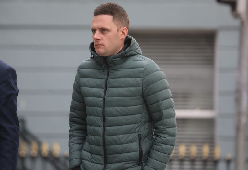 Garda Aidan Fallon pictured outside the Central Criminal Court after giving evidence. Photograph: Collins Courts