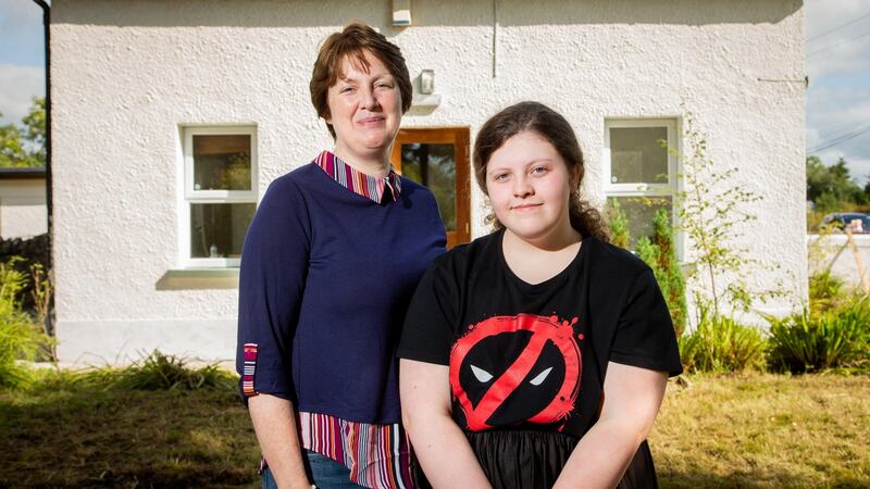 Dorothy Burns and  daughter Kate  (14) at Sligo Sudbury School. Photograph: James Connolly