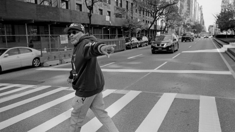Director Spike Lee near his home in New York. Photograph: Andre D. Wagner/The New York Times