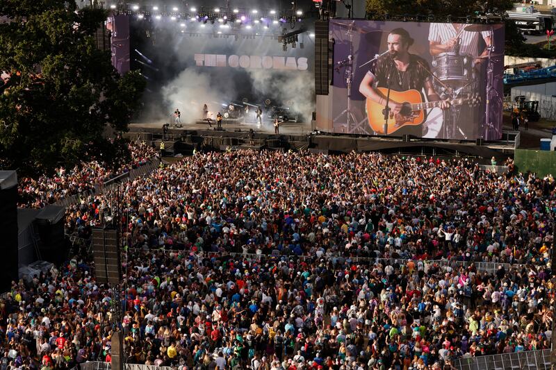 Crowds watch the Coronas. Photograph: Alan Betson / The Irish Times

