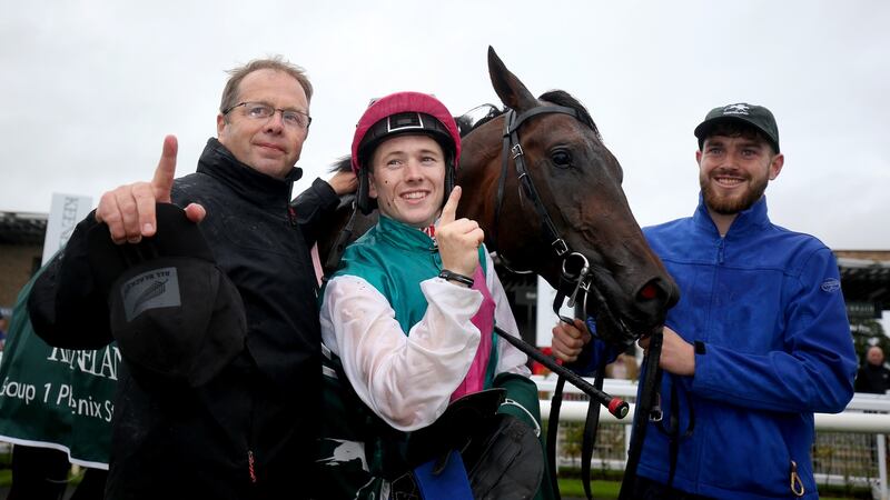 Trainer Ger Lyons is in no doubt that Siskin’s win in the Phoenix Stakes under jockey Colin Keane in 2019 was the best of his 999 to date. Photograph: Oisín Keniry/Inpho