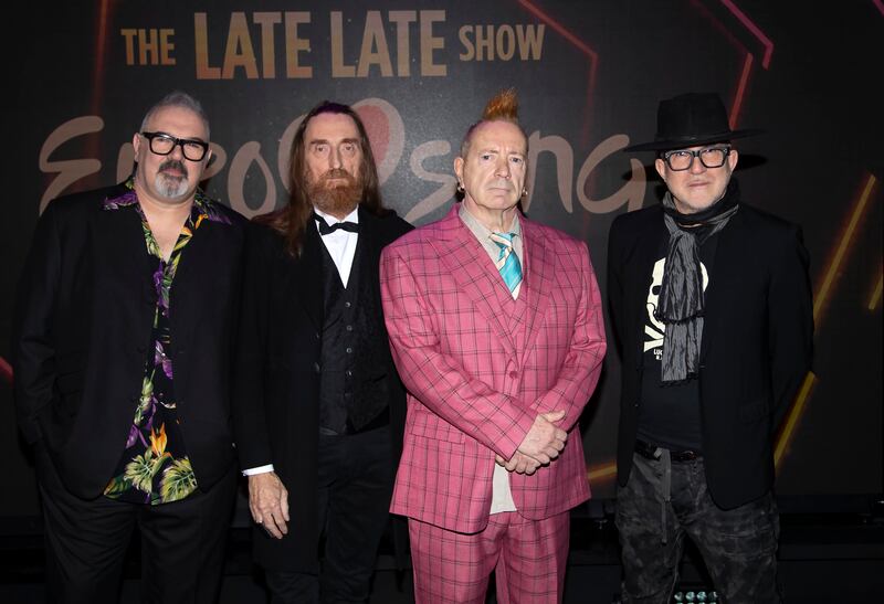 John Lydon with his band Public Image Limited in RTÉ at a preview of the Late Late Eurosong in 2023. Photograph: Colin Keegan/Collins Dublin