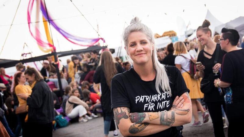 Statement festival founder, comedian and TV host Emma Knyckare. Photograph: Frida Winter/AFP/Getty Images
