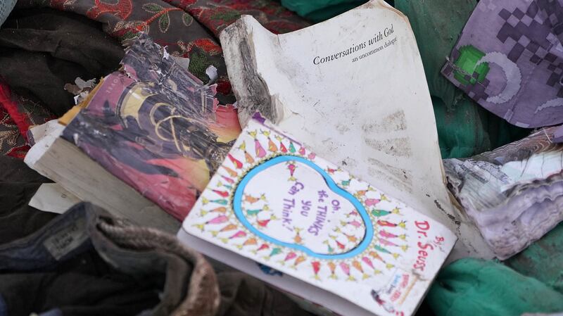 Personal effects  gathered by workers during the continuing recovery efforts at the crash site of Ethiopian Airlines flight ET302 on Sunday. Photograph: Jemal Countess/Getty Images