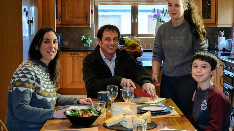 Emily Manoras with her husband Paolo Montanari and their children Nicole and Filippo pictured at home near Tulla in East Clare. Photograph: Don Moloney