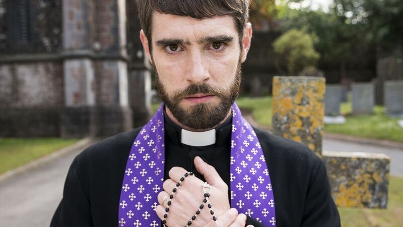 Fr Dermott Dolan, played by Oisín Stack. Photograph: BBC/Patrick Redmond