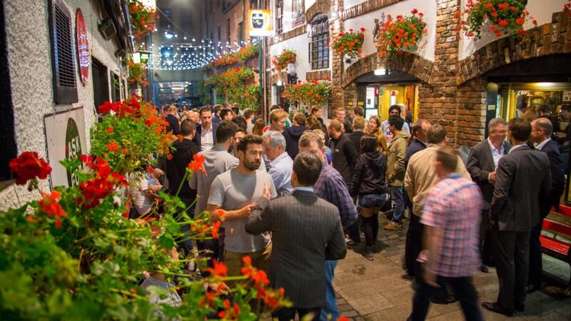 Weekend in . . . Belfast: patrons flock to  the Duke of York. Photograph: Chris Carmichael/The New York Times