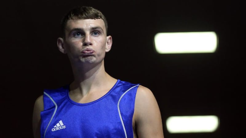 Belfast’s Sean McComb (Holy Trinity) is into the last 16 of the 60kg division in Almaty. Photograph: Cathal Noonan/Inpho