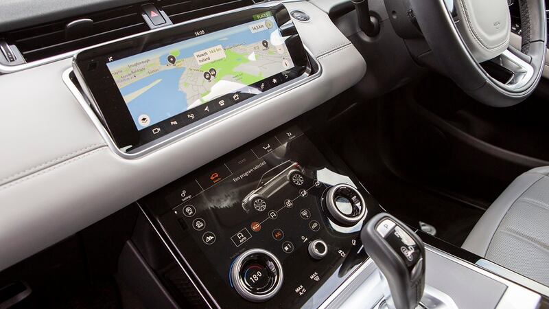 The interior of the Range Rover Evoque