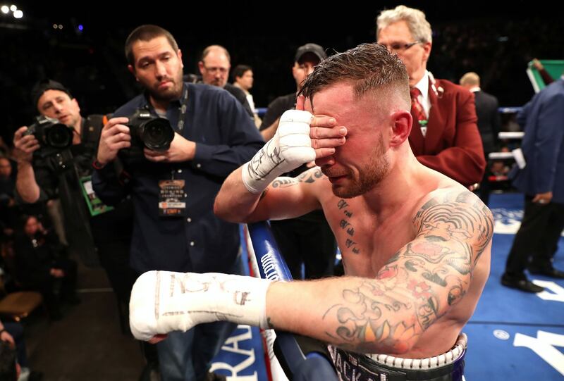 Frampton loses his world featherweight title match against Leo Santa Cruz, in Las Vegas: He exits boxing in financially and physically better shape than many talented fighters. Photograph: Inpho/Presseye/William Cherry