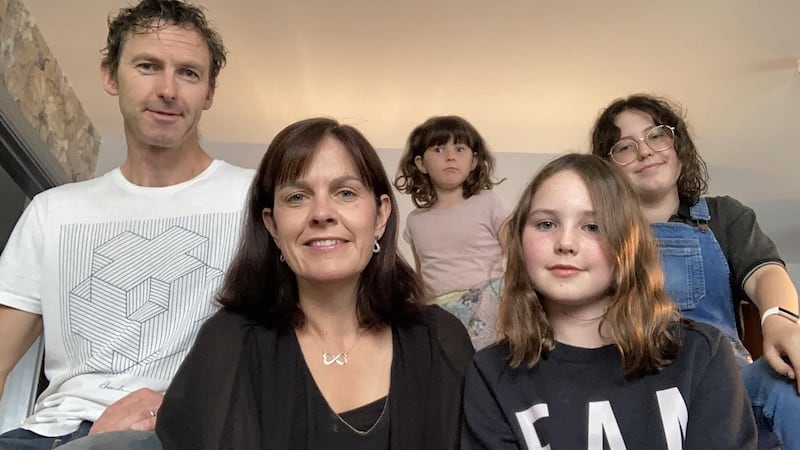 Michelle O’Dowd, her husband Ciaran O’Reilly their three children, Muireann (14), Saoirse (10) and Cadhla (9)
