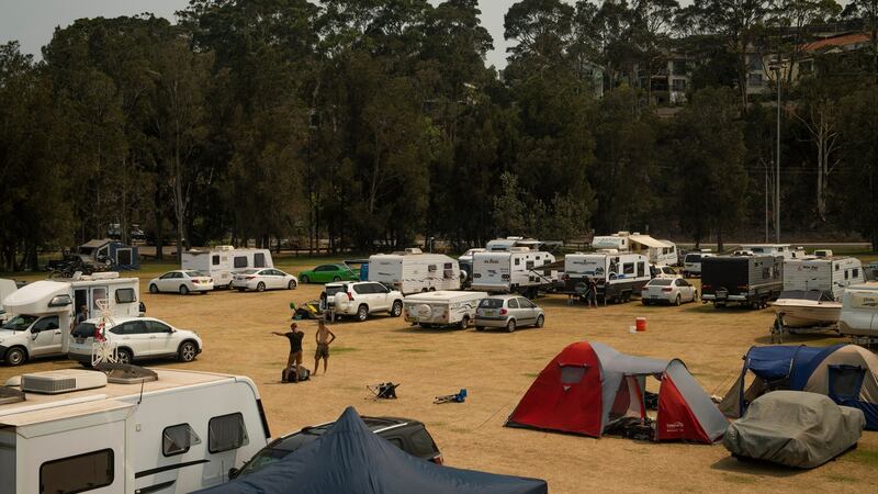 A center for wildfire evacuees in Batemans Bay, Australia, on Friday. Photograph: Matthew Abbott/The New York Times