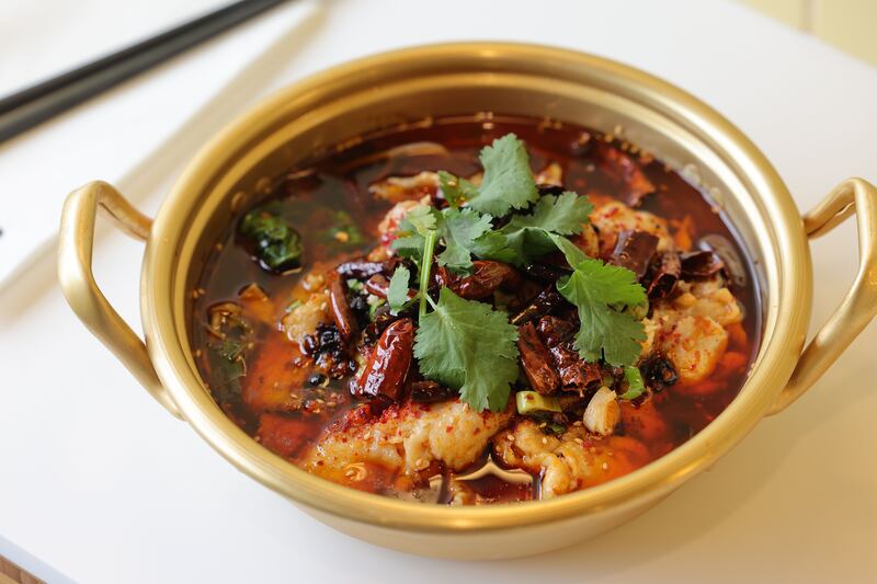 Seabass in Sichuan oil at Hawker