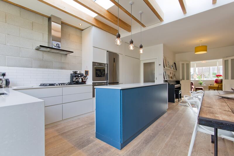 Kitchen leading on to music/playroom space