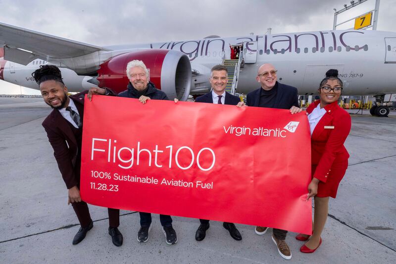 On November 28, 2023, Virgin Atlantic’s Flight100 landed at JFK, completing the world’s first 100 per cent sustainable aviation fuel commercial transatlantic flight