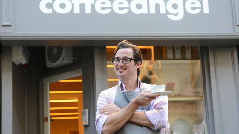 Karl Purdy, joint-owner of Coffee Angel, at his  South Anne Street shop in Dublin 2. Photograph: Frank Miller