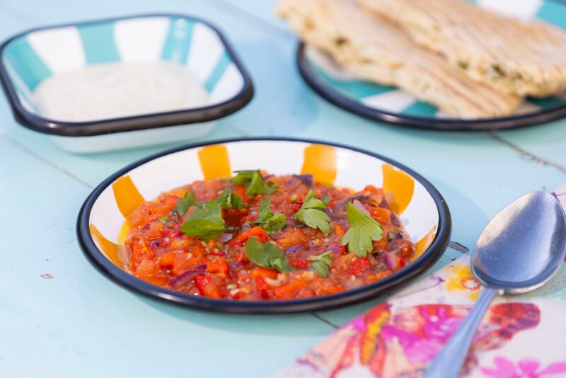 Middle Eastern vegetable salad, mashweya. Photograph: Patrick Browne