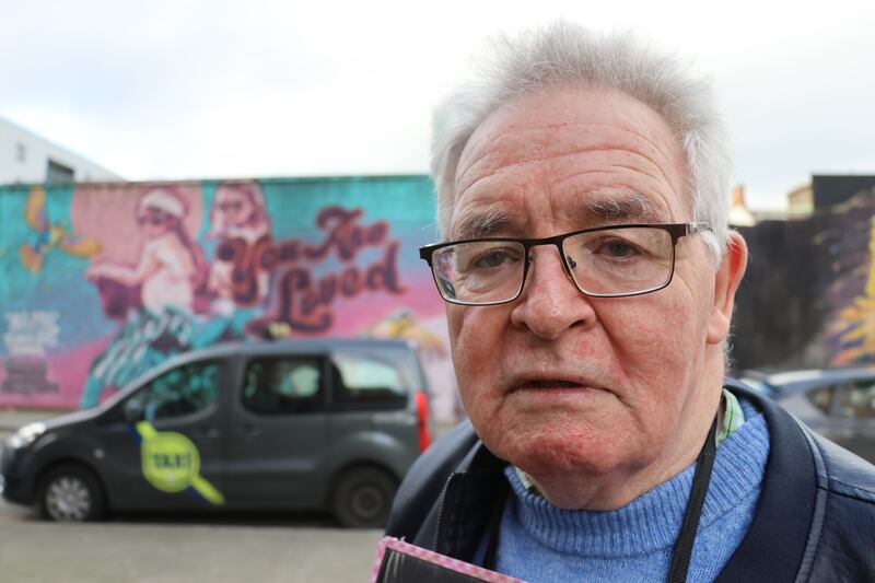 Terry Fagan in front of Mrs Meehan's brothel at 85 Lower Tyrone Street, which was allegedly frequently by King Edward VII when he was Prince of Wales. Photograph: Ronan McGreevy