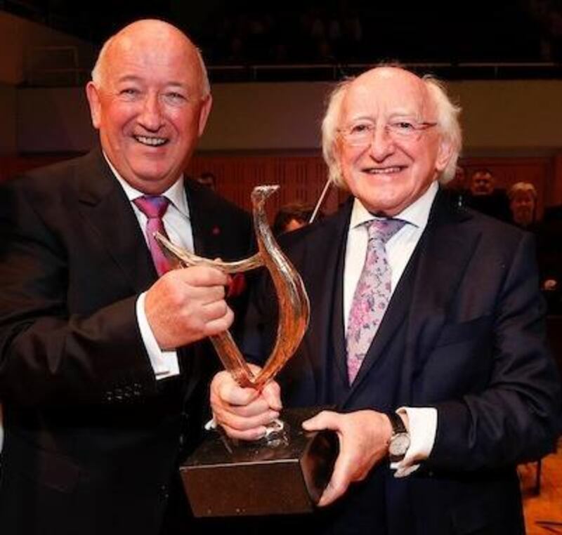 Pianist John O’Connor and president Michael D Higgins in the NCH.