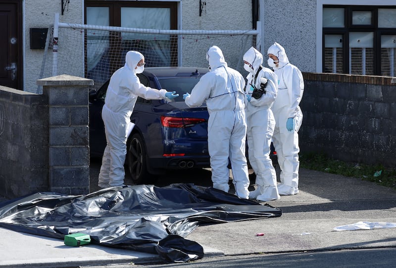 Gardai at the scene on Shancastle Close, Clondalkin. Phtograph: Colin Keegan/Collins Dublin.