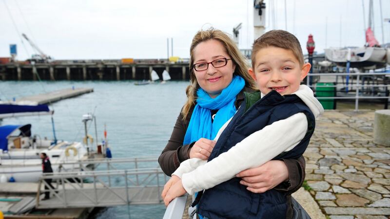 Home from home: Viola Di Bucchianico and her son, Antonio. Photograph: Aidan Crawley