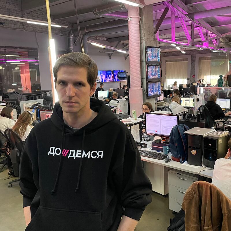 Tikhon Dzyadko, chief editor of the Russian independent TV channel Dozhd, which has been declared a ‘foreign agent’