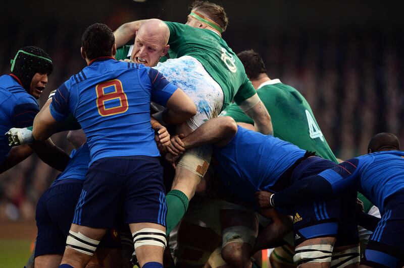 Paul O'Connell and Jamie Heaslip in action against France in 2015. That year was perhaps our best chance to advance past the World Cup quarter-final stage but key injuries proved fatal to our hopes. Photograph: Eric Luke 