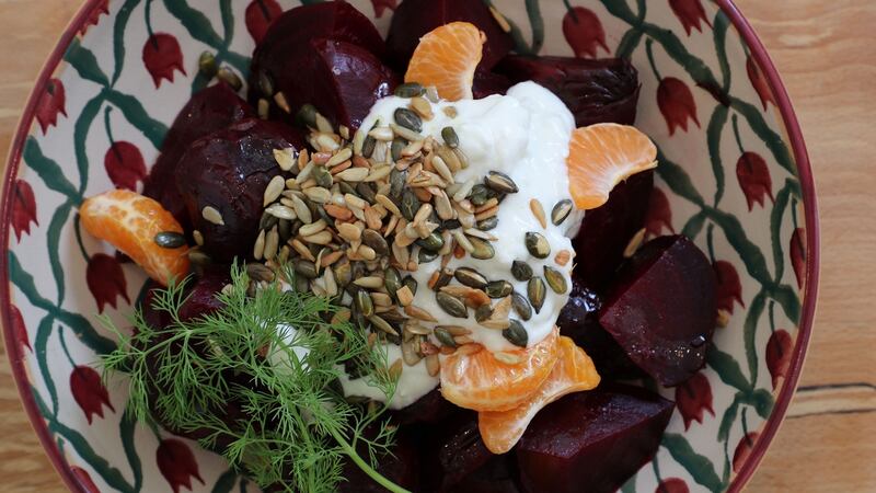 A lovely beetroot salad. Photograph: Nick Bradshaw