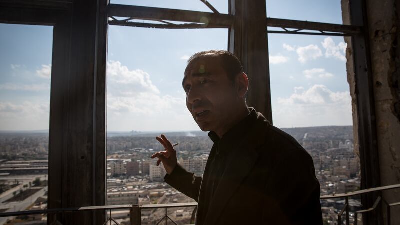 Fadi Ahmad Ismail, the government representative for reconciliation in the city of Aleppo, says 300 Syrians have returned after signing contracts saying they wouldn’t act against the state again. Photograph: Sally Hayden