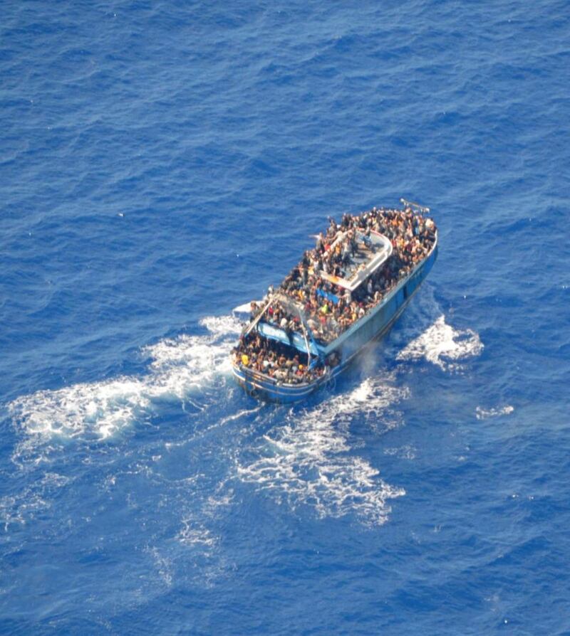 The Adriana before it capsized off the coast of Greece on June 14th, 2023. Photograph: Hellenic Coast Guard via the New York Times
