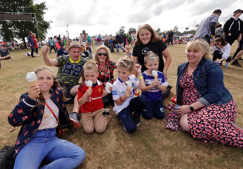 Members of the Horan Family from Mountmellick enjoy icecream and the band Wild Youth.  Photograph: Alan Betson