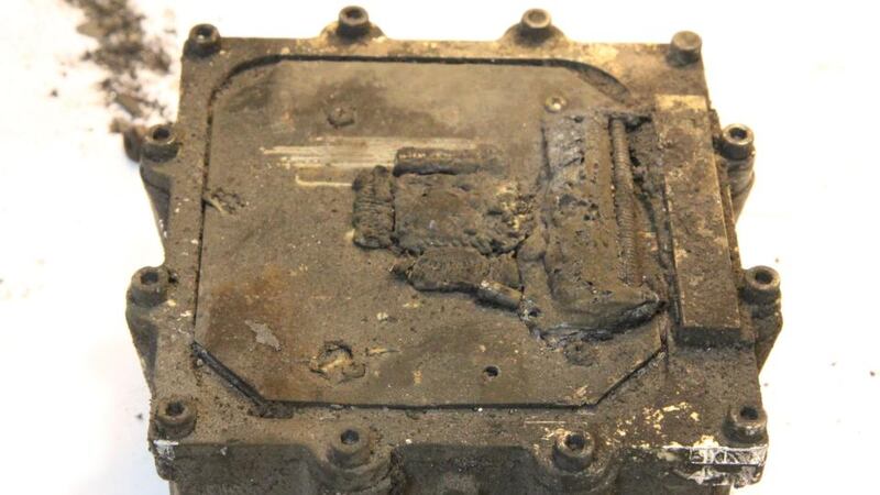 The flight data recorder of the Germanwings Airbus A320 that crashed on March 24th in the French Alps.  Photograph: Bureau of Investigation and Analysis/AFP