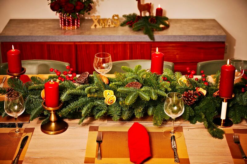 Kate Deegan's Christmas table. Photograph: Mike Mulcaaire