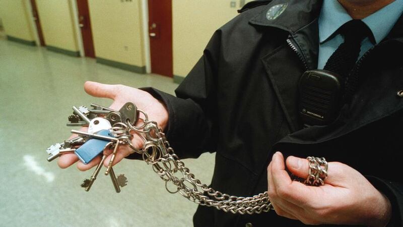 A prison officer photographed in C wing. Photograph: Alan Betson/The Irish Times