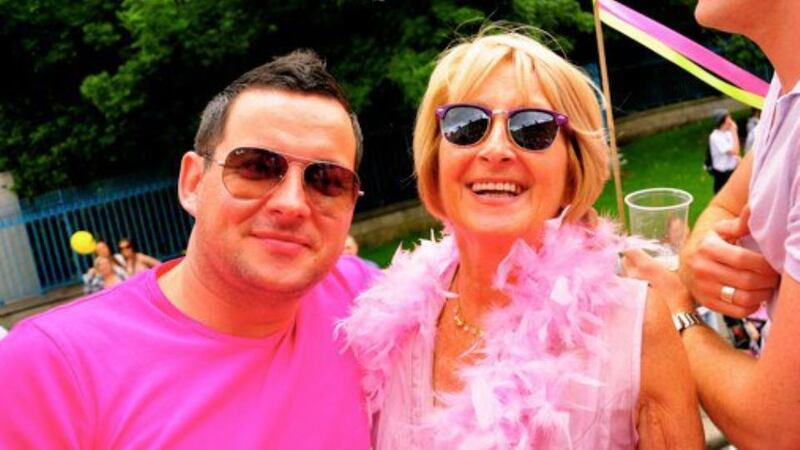 Ian Lambkin with his mother Mary at last year’s Pride festival. Photograph: Aaron McGrath