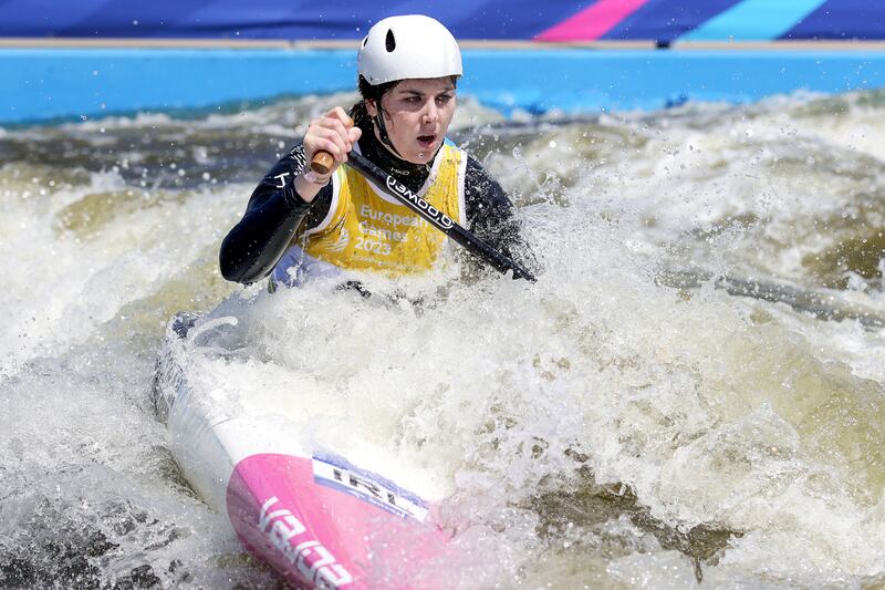 Michaela Corcoran in action at the 2023 European Games in Poland. Her Olympics spot was only confirmed three weeks before Paris (through a late quota reallocation). Photograph: Laszlo Geczo/Inpho