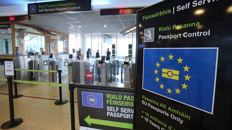Passport control at Dublin Airport. Photograph: Niall Carson/PA Wire