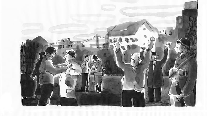 A drawing by Barroux in Michael Morpurgo’s new novel, ‘In the Mouth of the Wolf’