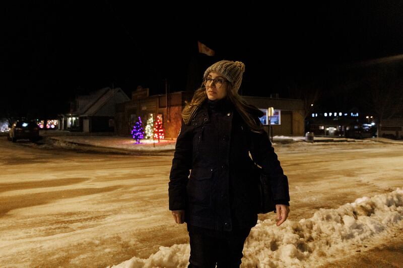 Habiba Hmadi, who immigrated from Tunisia with her husband and two children, in St-Tite, Quebec. Photograph: Nasuna Stuart-Ulin/New York Times