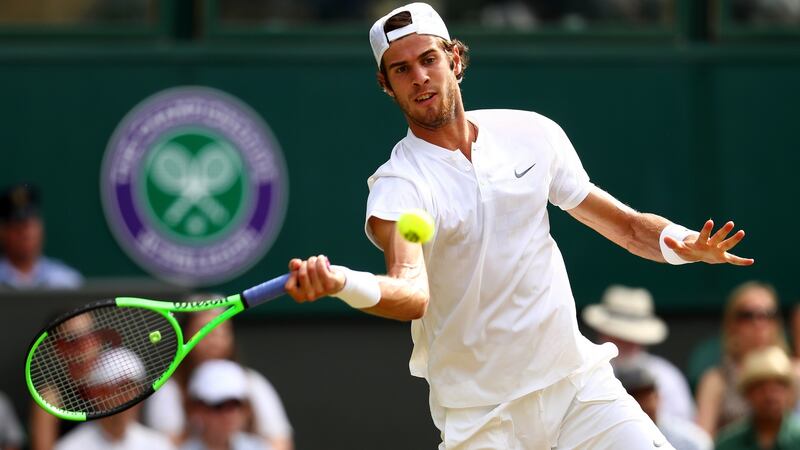 Karen Khachanov:  the Russian with the robust baseline game is ranked nine in the world and seeded 10 this week. Photograph:  Michael Steele/Getty Images
