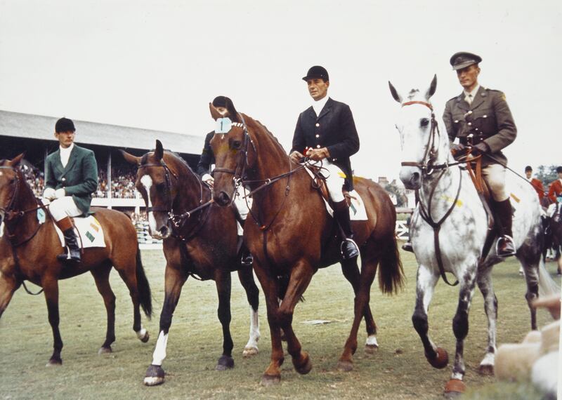 Tommy Wade, Diana Conolly-Carew, Seamus Hayes and Captain Billy Ringrose, the riders of the 1963 Aga Khan winning team
