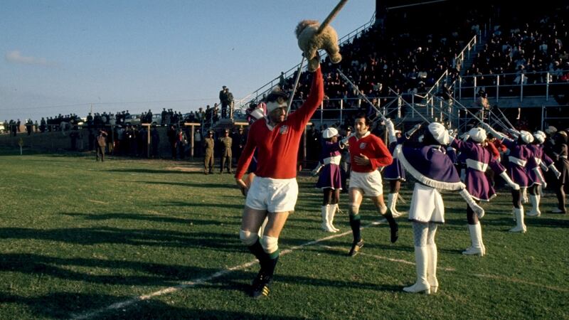Willie John McBride leads out Lions during the 1974 tour. Photo: Allsport UK /Allsport