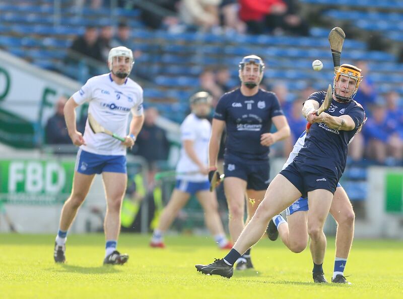 Kildangan’s Andy Loughnane scores a point. Photograph: Ken Sutton/Inpho