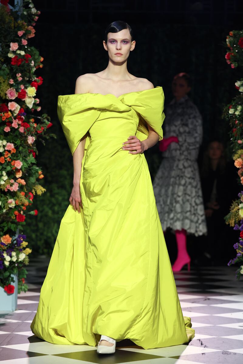 Richard Quinn's runway show at London Fashion Week. Photograph: Luke Walker/BFC/Getty Images